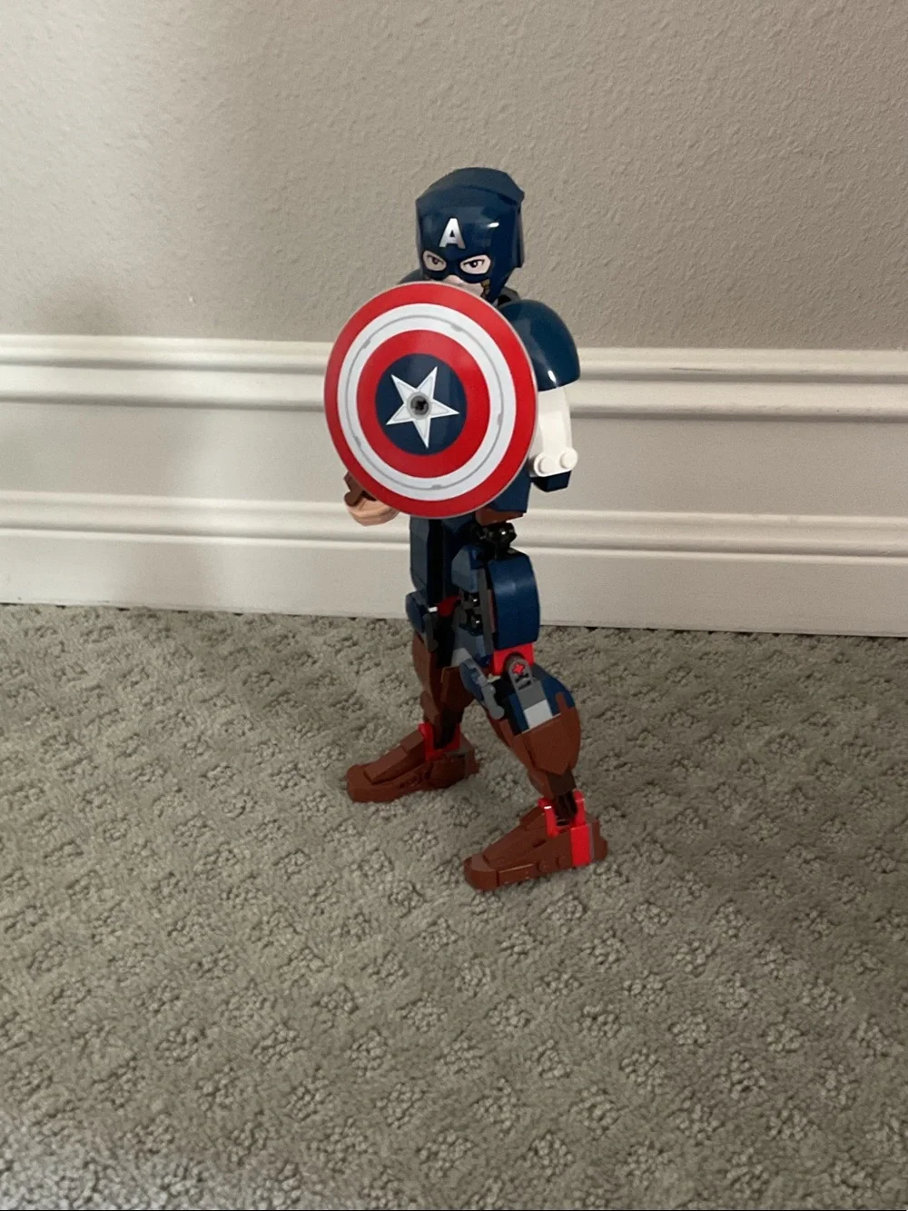 Lego Captain America Buildable Figure - Blue, Red, White, Brown